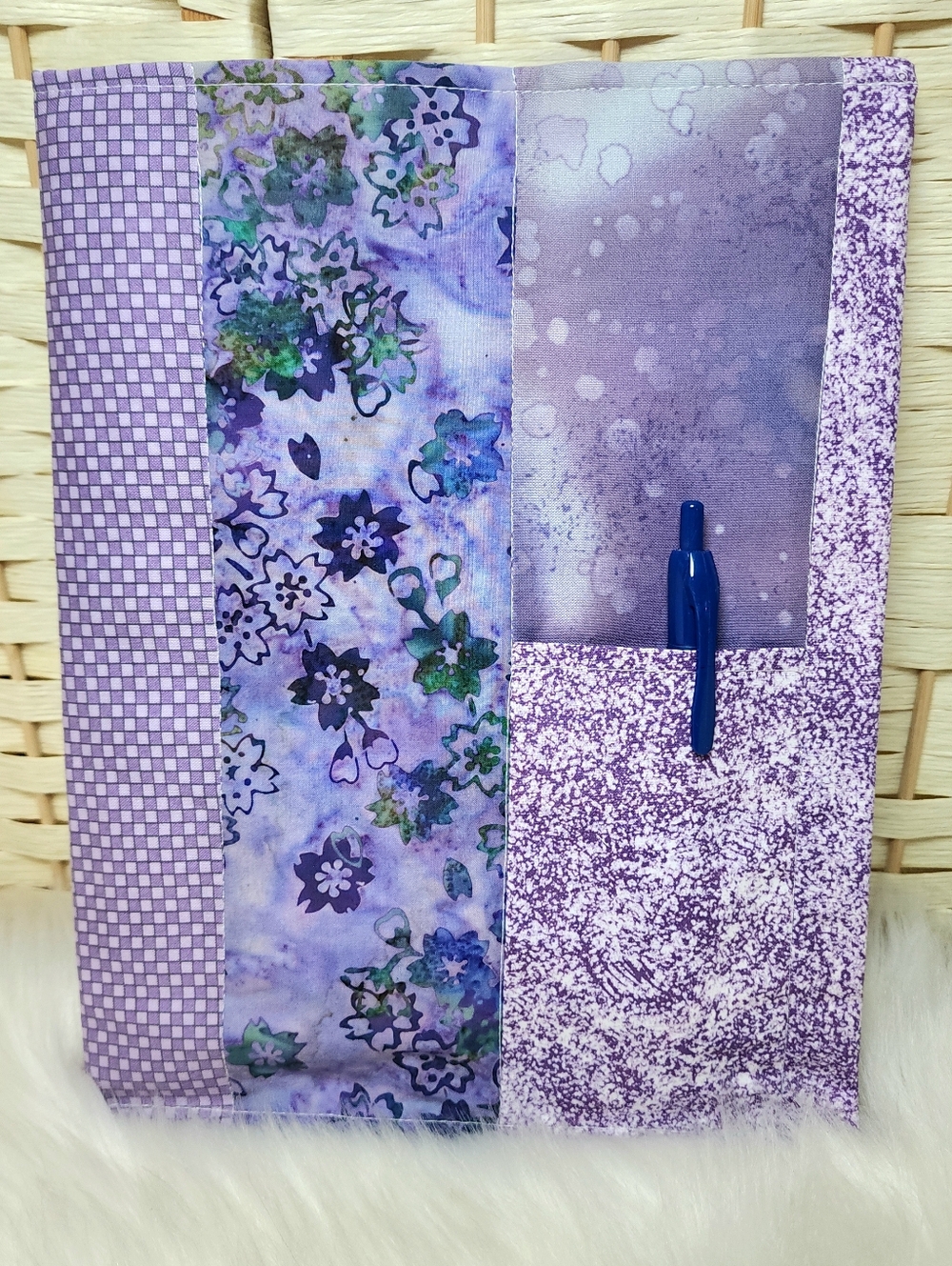 Handmade Quilted Notebook Cover With Pen Pocket Composition Notebook Included